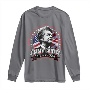 39th President Jimmy Carter Long Sleeve Shirt USA Legacy American Flag TS02 Charcoal Print Your Wear