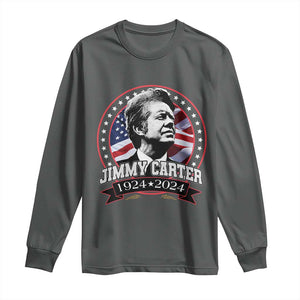 39th President Jimmy Carter Long Sleeve Shirt USA Legacy American Flag TS02 Dark Heather Print Your Wear