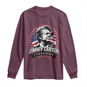 39th President Jimmy Carter Long Sleeve Shirt USA Legacy American Flag TS02 Maroon Print Your Wear