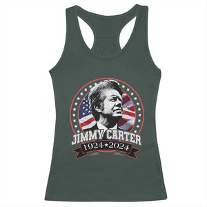 39th President Jimmy Carter Racerback Tank Top USA Legacy American Flag TS02 Dark Forest Green Print Your Wear