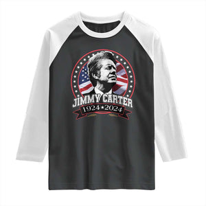 39th President Jimmy Carter Raglan Shirt USA Legacy American Flag TS02 Black White Print Your Wear