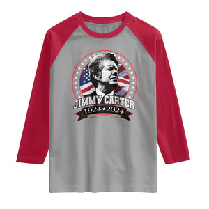 39th President Jimmy Carter Raglan Shirt USA Legacy American Flag TS02 Sport Gray Red Print Your Wear