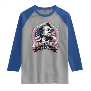 39th President Jimmy Carter Raglan Shirt USA Legacy American Flag TS02 Sport Gray Royal Print Your Wear