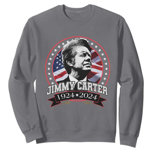 39th President Jimmy Carter Sweatshirt USA Legacy American Flag TS02 Charcoal Print Your Wear