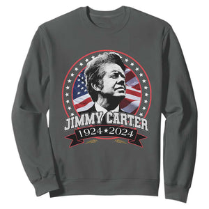 39th President Jimmy Carter Sweatshirt USA Legacy American Flag TS02 Dark Heather Print Your Wear