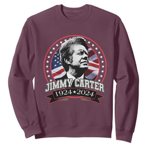 39th President Jimmy Carter Sweatshirt USA Legacy American Flag TS02 Maroon Print Your Wear