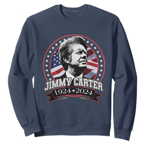 39th President Jimmy Carter Sweatshirt USA Legacy American Flag TS02 Navy Print Your Wear