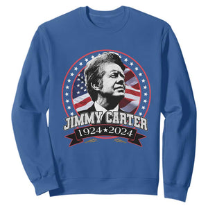 39th President Jimmy Carter Sweatshirt USA Legacy American Flag TS02 Royal Blue Print Your Wear