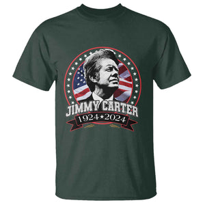 39th President Jimmy Carter T Shirt USA Legacy American Flag TS02 Dark Forest Green Print Your Wear