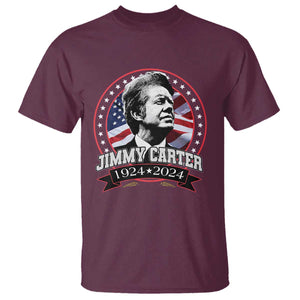 39th President Jimmy Carter T Shirt USA Legacy American Flag TS02 Maroon Print Your Wear