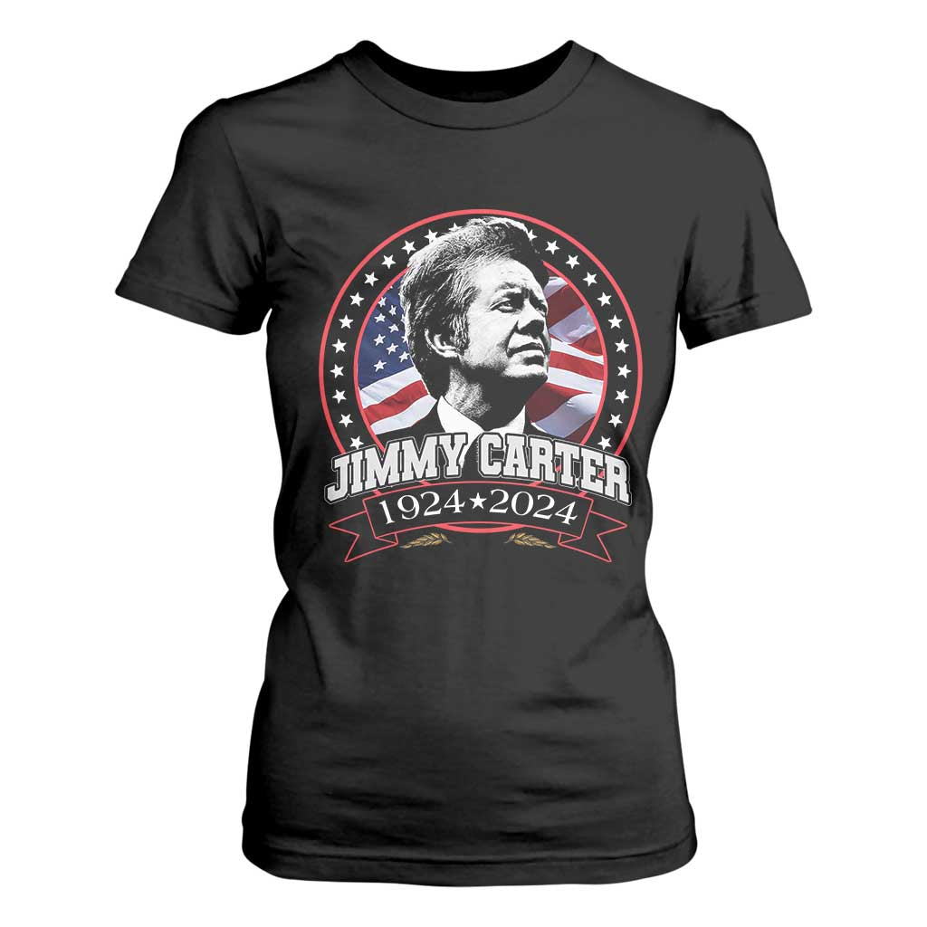 39th President Jimmy Carter T Shirt For Women USA Legacy American Flag TS02 Black Print Your Wear