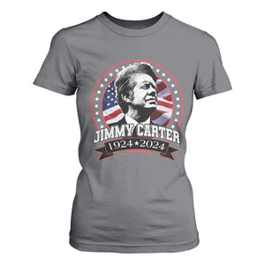 39th President Jimmy Carter T Shirt For Women USA Legacy American Flag TS02 Charcoal Print Your Wear