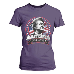 39th President Jimmy Carter T Shirt For Women USA Legacy American Flag TS02 Purple Print Your Wear