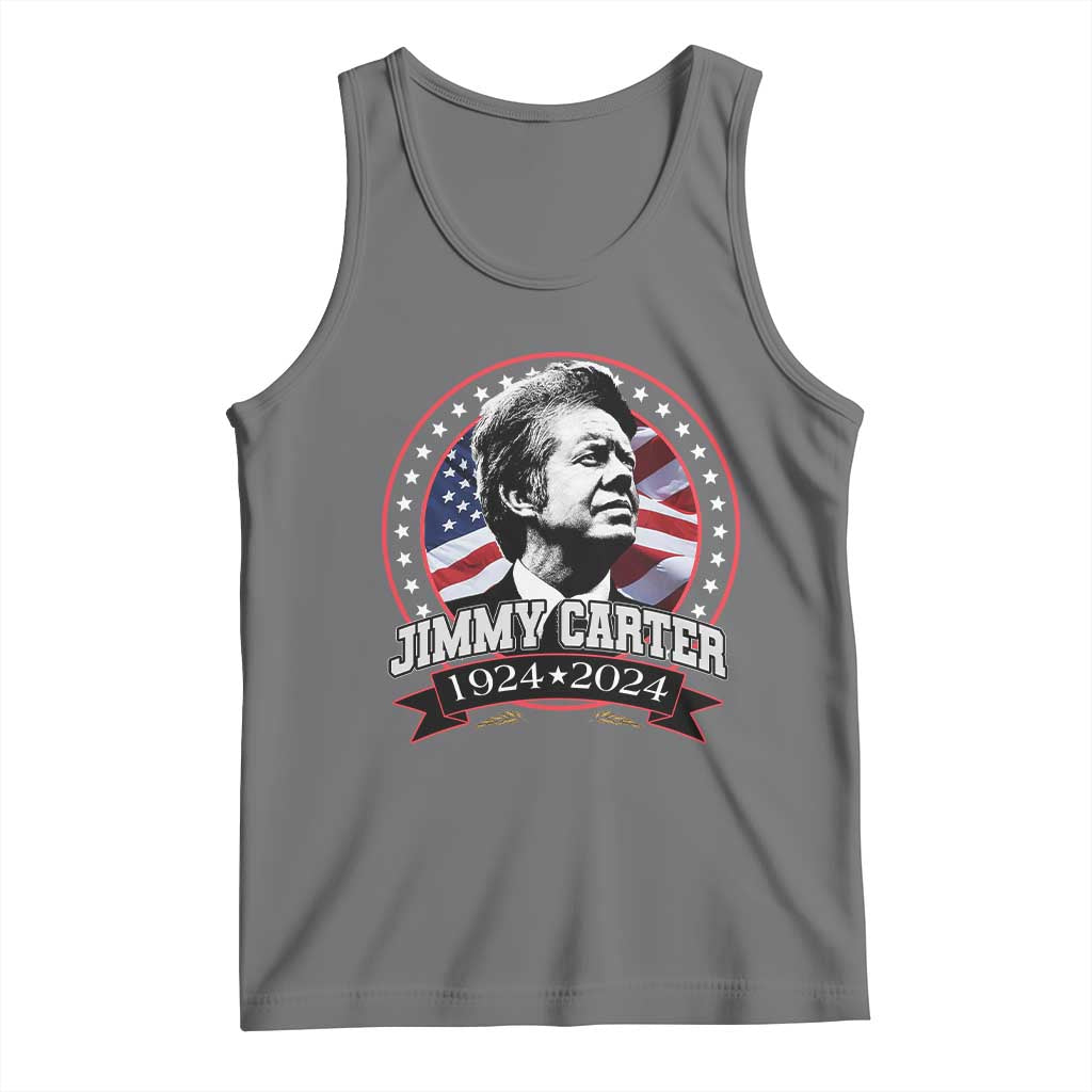 39th President Jimmy Carter Tank Top USA Legacy American Flag TS02 Black Heather Print Your Wear