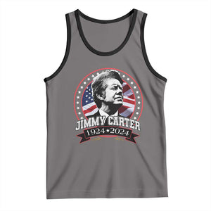 39th President Jimmy Carter Tank Top USA Legacy American Flag TS02 Deep Heather Black Print Your Wear