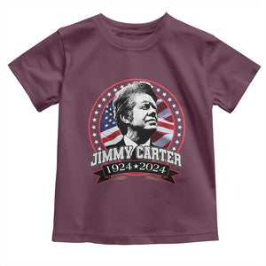 39th President Jimmy Carter Toddler T Shirt USA Legacy American Flag TS02 Maroon Print Your Wear