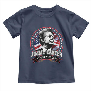 39th President Jimmy Carter Toddler T Shirt USA Legacy American Flag TS02 Navy Print Your Wear