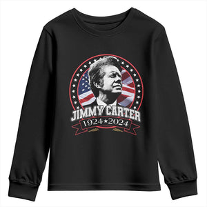 39th President Jimmy Carter Youth Sweatshirt USA Legacy American Flag TS02 Black Print Your Wear