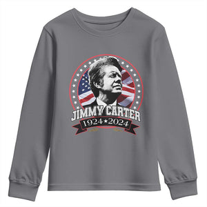 39th President Jimmy Carter Youth Sweatshirt USA Legacy American Flag TS02 Charcoal Print Your Wear