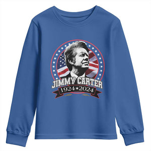 39th President Jimmy Carter Youth Sweatshirt USA Legacy American Flag TS02 Royal Blue Print Your Wear