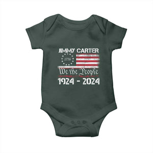 39th President Jimmy Carter Baby Onesie USA Legacy We The People Betsy Ross Flag TS02 Dark Forest Green Print Your Wear