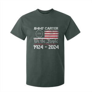 39th President Jimmy Carter T Shirt For Kid USA Legacy We The People Betsy Ross Flag TS02 Dark Forest Green Print Your Wear