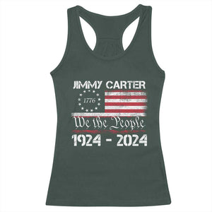 39th President Jimmy Carter Racerback Tank Top USA Legacy We The People Betsy Ross Flag TS02 Dark Forest Green Print Your Wear