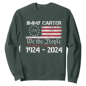 39th President Jimmy Carter Sweatshirt USA Legacy We The People Betsy Ross Flag TS02 Dark Forest Green Print Your Wear