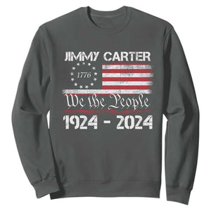 39th President Jimmy Carter Sweatshirt USA Legacy We The People Betsy Ross Flag TS02 Dark Heather Print Your Wear