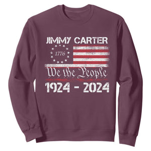 39th President Jimmy Carter Sweatshirt USA Legacy We The People Betsy Ross Flag TS02 Maroon Print Your Wear