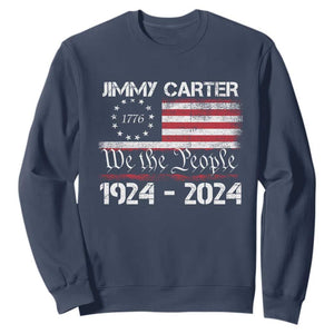 39th President Jimmy Carter Sweatshirt USA Legacy We The People Betsy Ross Flag TS02 Navy Print Your Wear