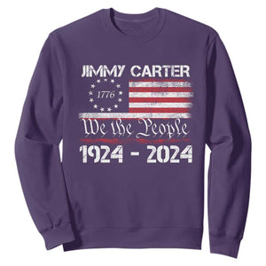 39th President Jimmy Carter Sweatshirt USA Legacy We The People Betsy Ross Flag TS02 Purple Print Your Wear