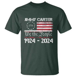 39th President Jimmy Carter T Shirt USA Legacy We The People Betsy Ross Flag TS02 Dark Forest Green Print Your Wear