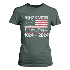 39th President Jimmy Carter T Shirt For Women USA Legacy We The People Betsy Ross Flag TS02 Dark Forest Green Print Your Wear