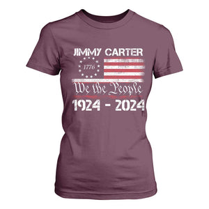 39th President Jimmy Carter T Shirt For Women USA Legacy We The People Betsy Ross Flag TS02 Maroon Print Your Wear