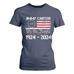 39th President Jimmy Carter T Shirt For Women USA Legacy We The People Betsy Ross Flag TS02 Navy Print Your Wear