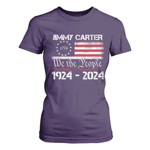 39th President Jimmy Carter T Shirt For Women USA Legacy We The People Betsy Ross Flag TS02 Purple Print Your Wear