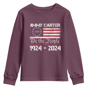 39th President Jimmy Carter Youth Sweatshirt USA Legacy We The People Betsy Ross Flag TS02 Maroon Print Your Wear