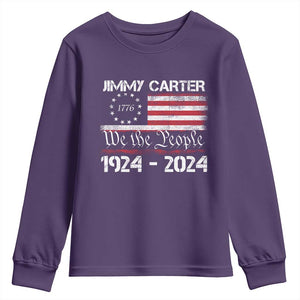 39th President Jimmy Carter Youth Sweatshirt USA Legacy We The People Betsy Ross Flag TS02 Purple Print Your Wear