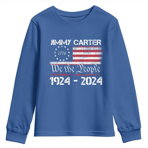 39th President Jimmy Carter Youth Sweatshirt USA Legacy We The People Betsy Ross Flag TS02 Royal Blue Print Your Wear