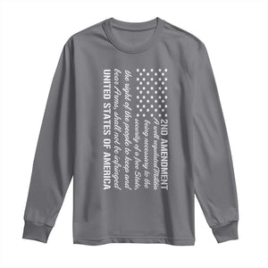 2nd Amendment American Flag Long Sleeve Shirt Patriotic Right to Bear Arms USA Patriot TS02 Charcoal Print Your Wear