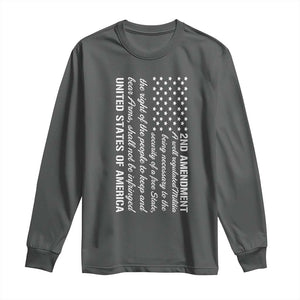 2nd Amendment American Flag Long Sleeve Shirt Patriotic Right to Bear Arms USA Patriot TS02 Dark Heather Print Your Wear