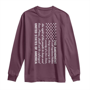 2nd Amendment American Flag Long Sleeve Shirt Patriotic Right to Bear Arms USA Patriot TS02 Maroon Print Your Wear