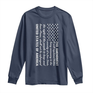 2nd Amendment American Flag Long Sleeve Shirt Patriotic Right to Bear Arms USA Patriot TS02 Navy Print Your Wear