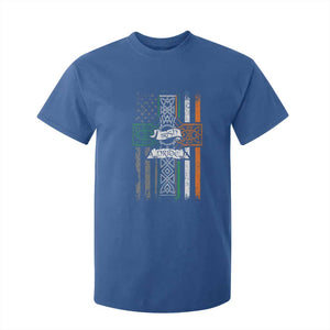 Irish Pride T Shirt For Kid American Flag Celtic Cross St Patricks Day TS02 Royal Blue Print Your Wear