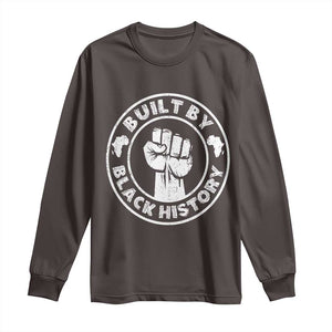 Built By Black History Long Sleeve Shirt African American Pride TS02 Dark Chocolate Print Your Wear