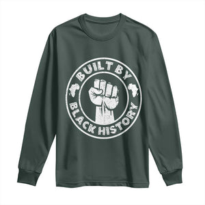 Built By Black History Long Sleeve Shirt African American Pride TS02 Dark Forest Green Print Your Wear