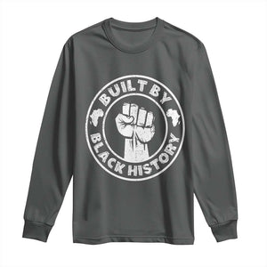 Built By Black History Long Sleeve Shirt African American Pride TS02 Dark Heather Print Your Wear