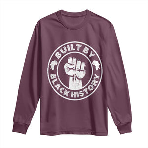 Built By Black History Long Sleeve Shirt African American Pride TS02 Maroon Print Your Wear