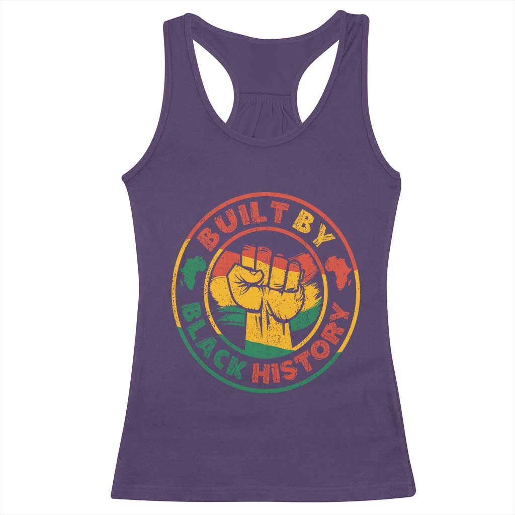 Built By Black History Racerback Tank Top African American Pride Raised Fist TS02 Purple Print Your Wear